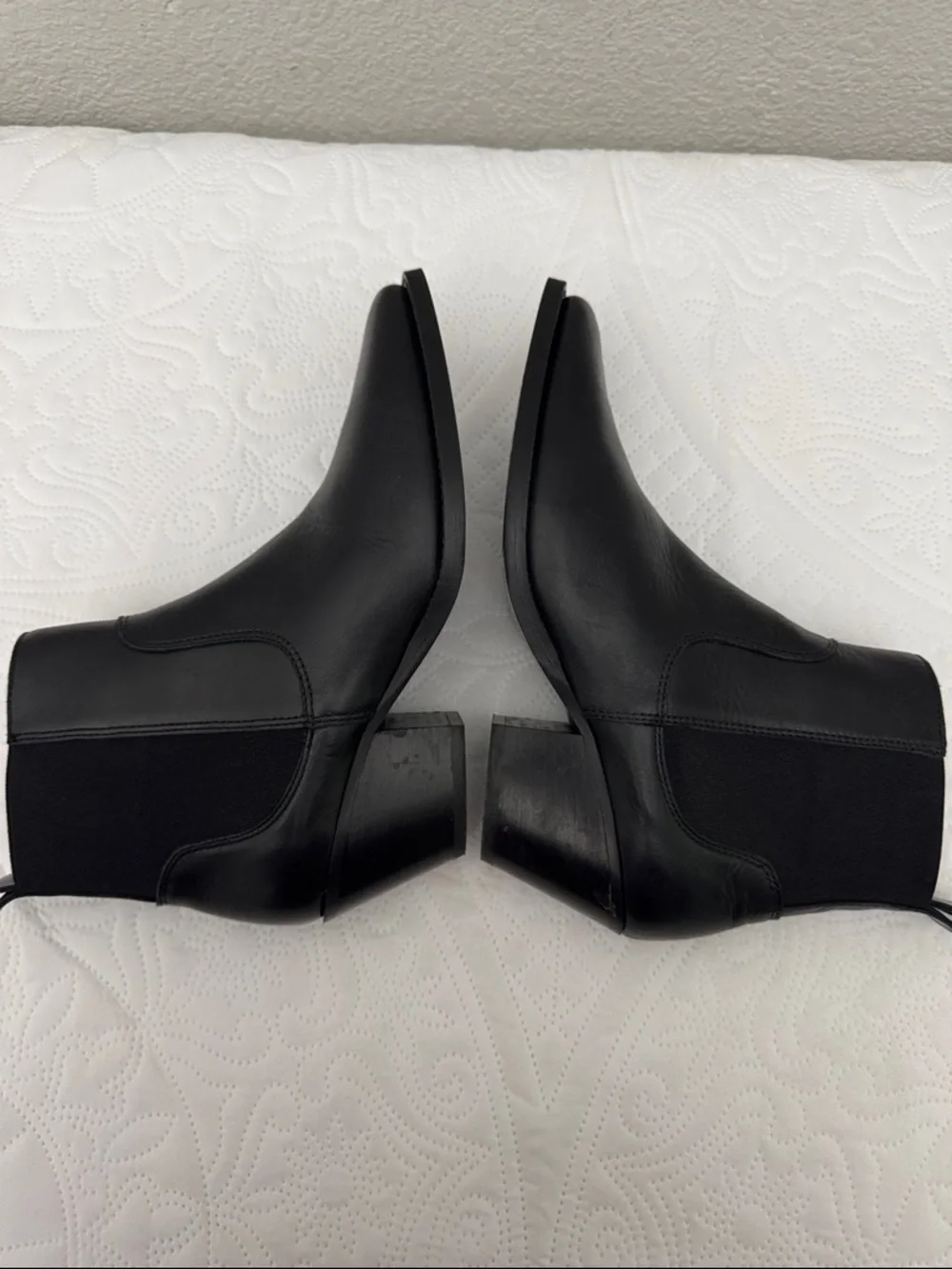 Everlane The Western Ankle Boot Black Leather Chelsea Booties Size 7